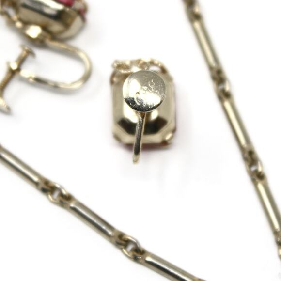 Vintage Coro Necklace & Screw Back Earring Set Gold Filled Original Box -Hey Viv - Picture 7 of 11